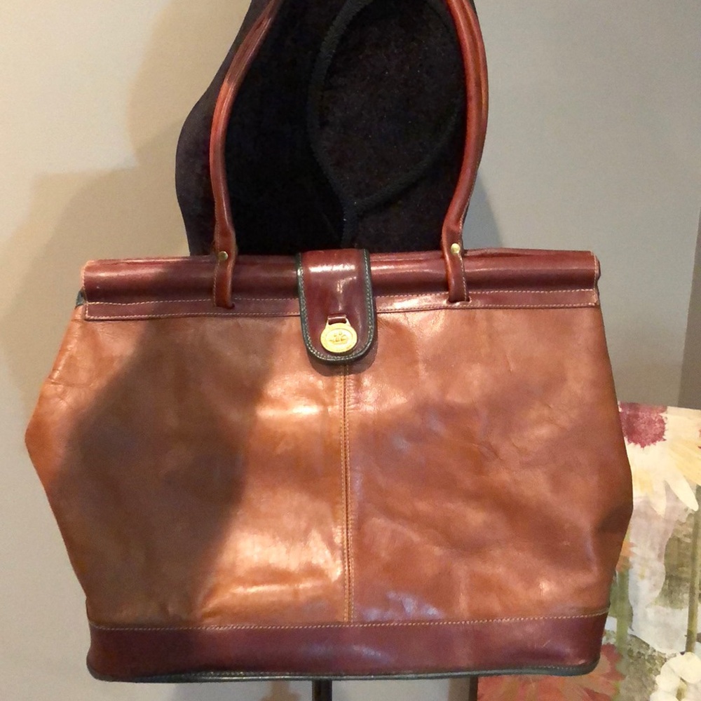 Brahmin Brown Leather Tote Bag